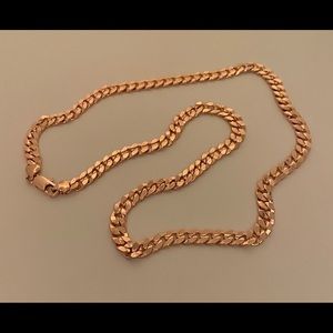 Chain Rosa Gold Real 14k Plate Stainless Steel 30”